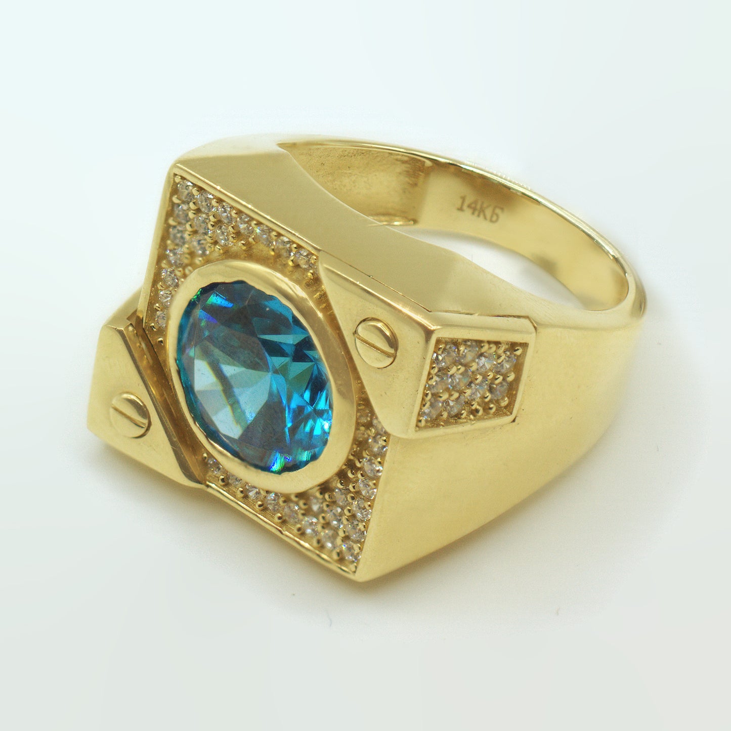 Design Blue Stone Men's Rings
